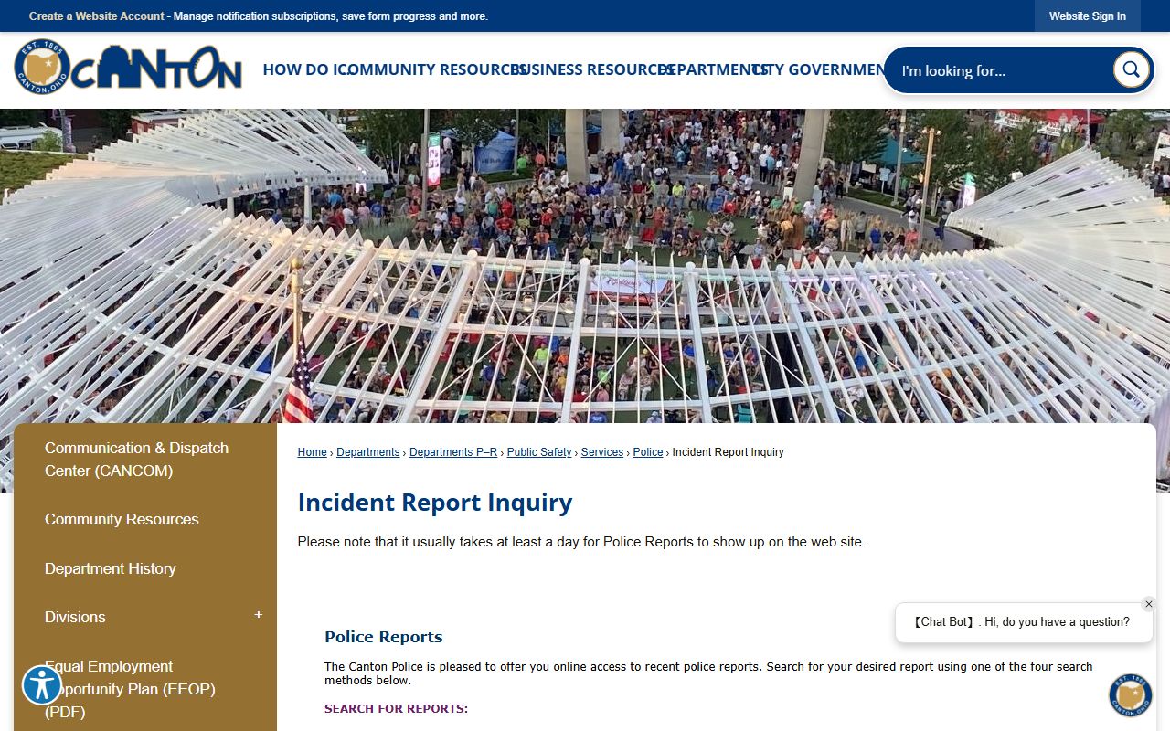 Canton Police reports and crime mapping for recent arrests