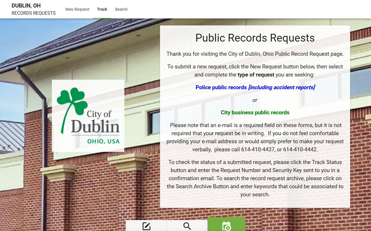 Dublin public records portal for recent arrests requests
