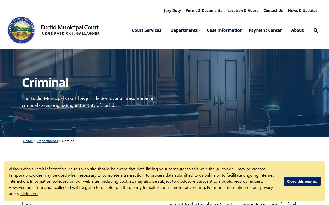 Euclid Municipal Court criminal division recent arrests