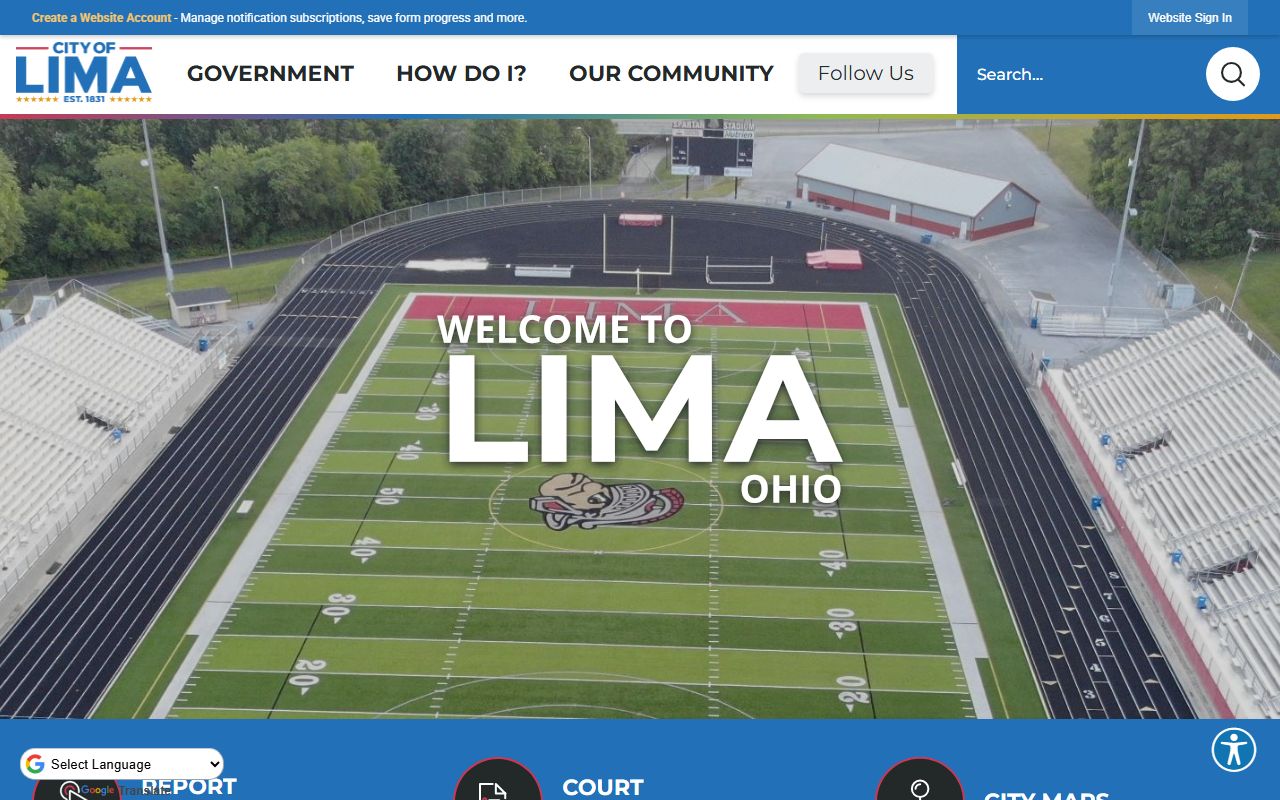 City of Lima portal for recent arrests and police records