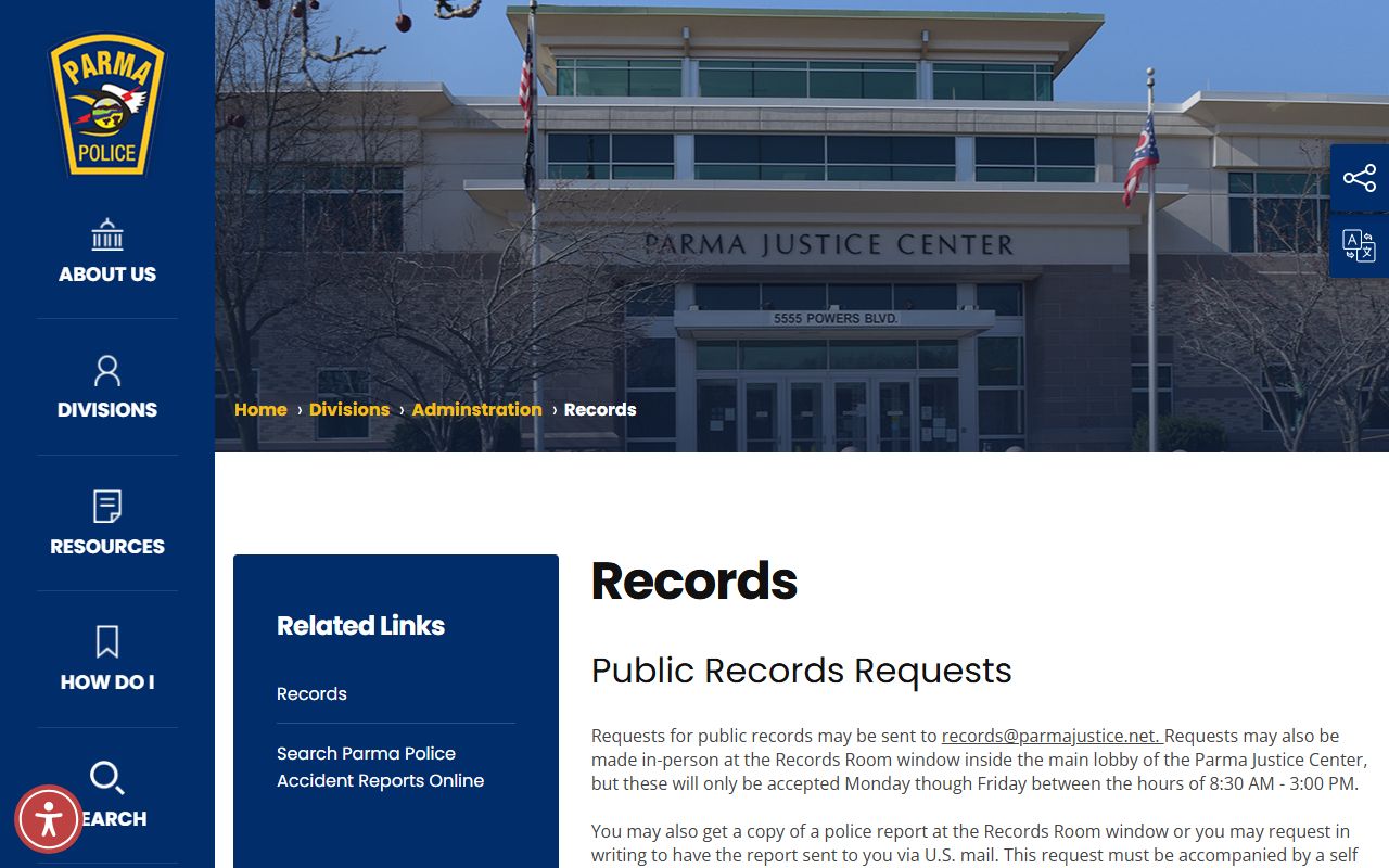 Parma Police records division recent arrests