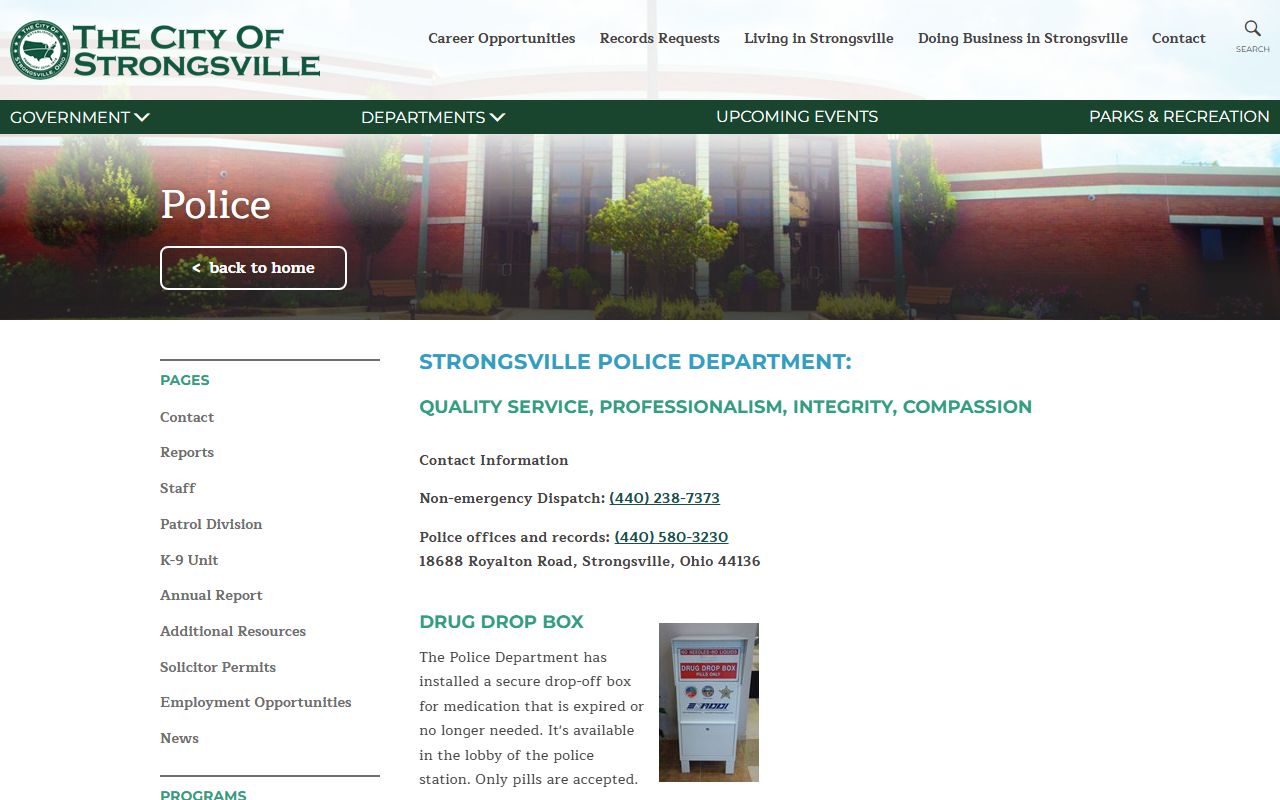 Strongsville recent arrests police department page
