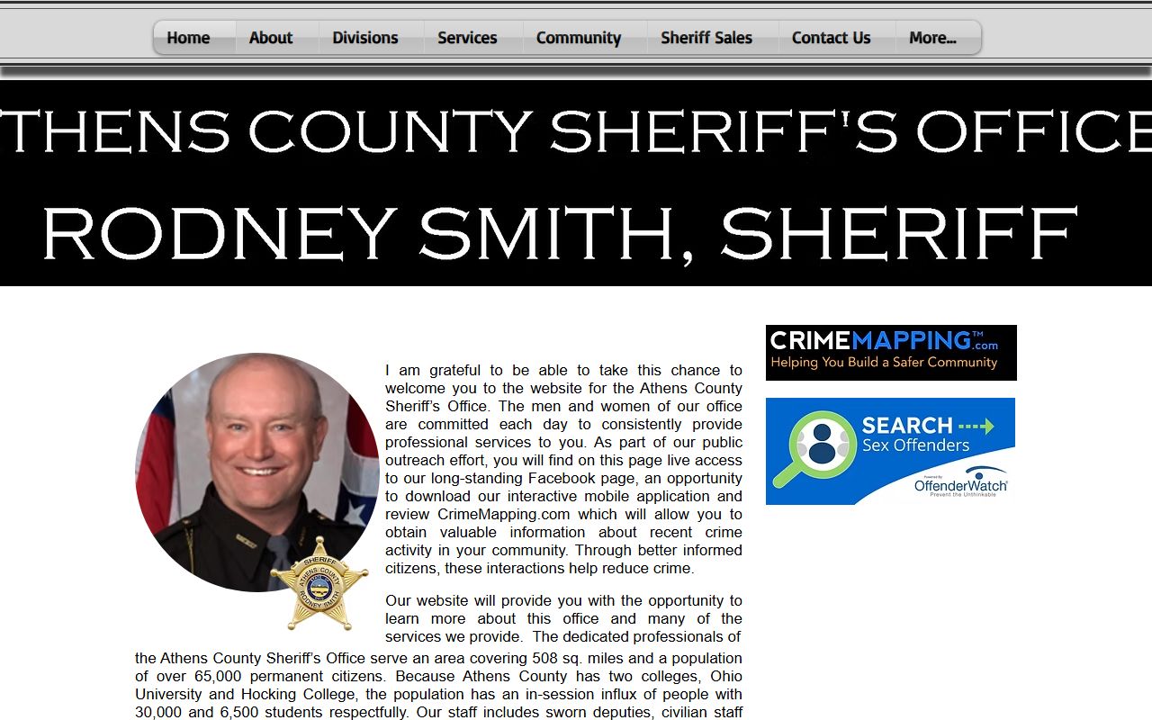 Athens County Sheriff's Office website for recent arrest searches