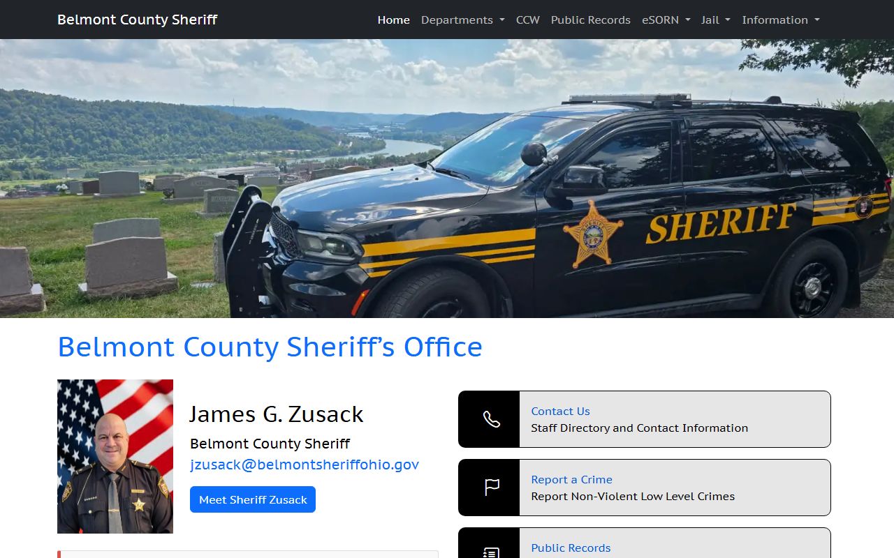 Belmont County Sheriff's Office website for recent arrest searches