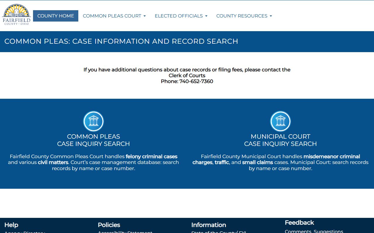 Fairfield County case search portal for recent arrests records