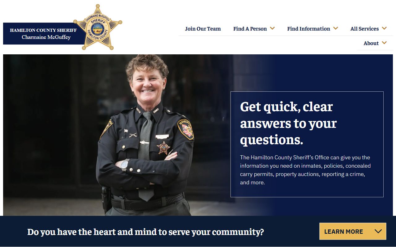 Hamilton County Sheriff's Office website for recent arrests