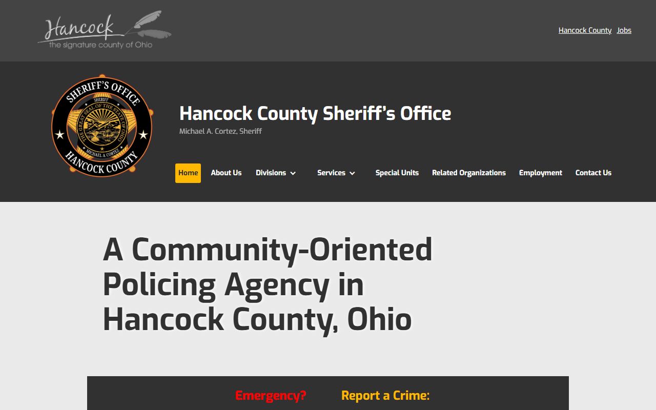 Hancock County Sheriff's Office website for recent arrests