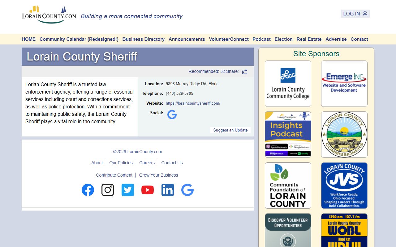Lorain County Sheriff Office recent arrests portal