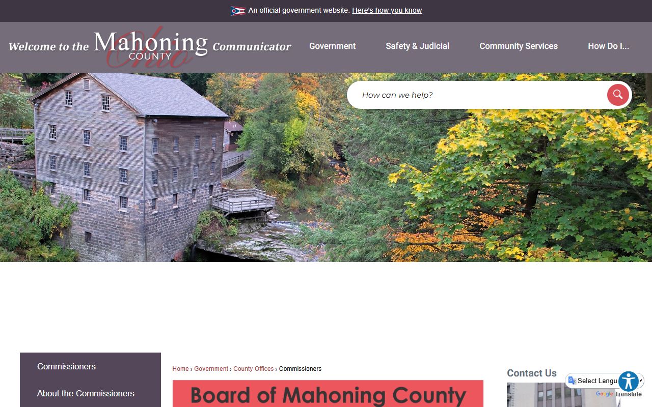 Mahoning County corrections page showing recent arrests and jail roster