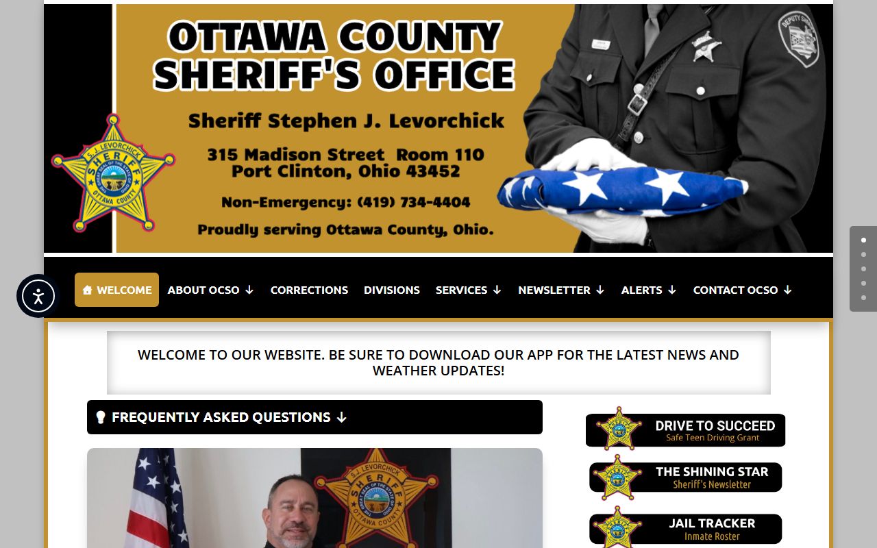 Ottawa County Sheriff's Office website for recent arrest lookups