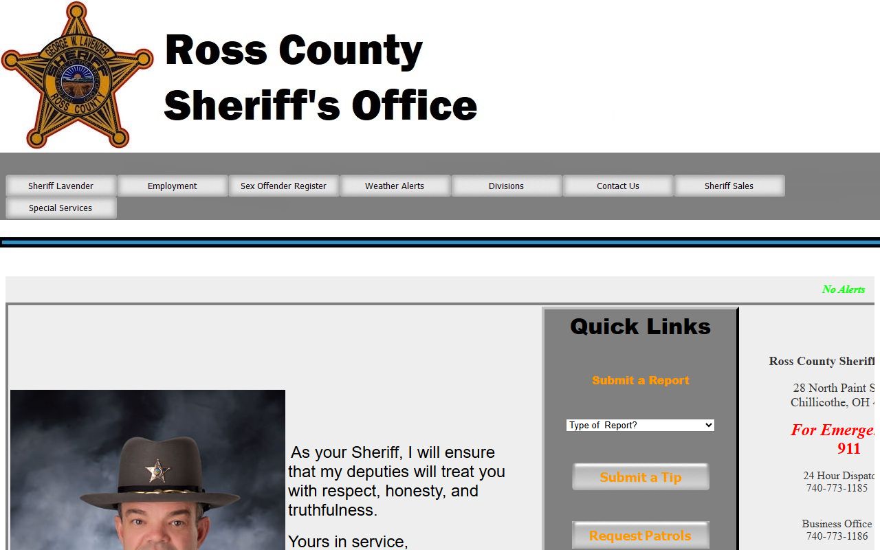 Ross County Sheriff website for recent arrests in Chillicothe Ohio