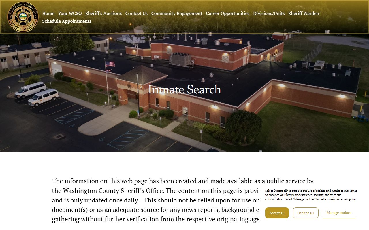 Washington County inmate search for recent arrests