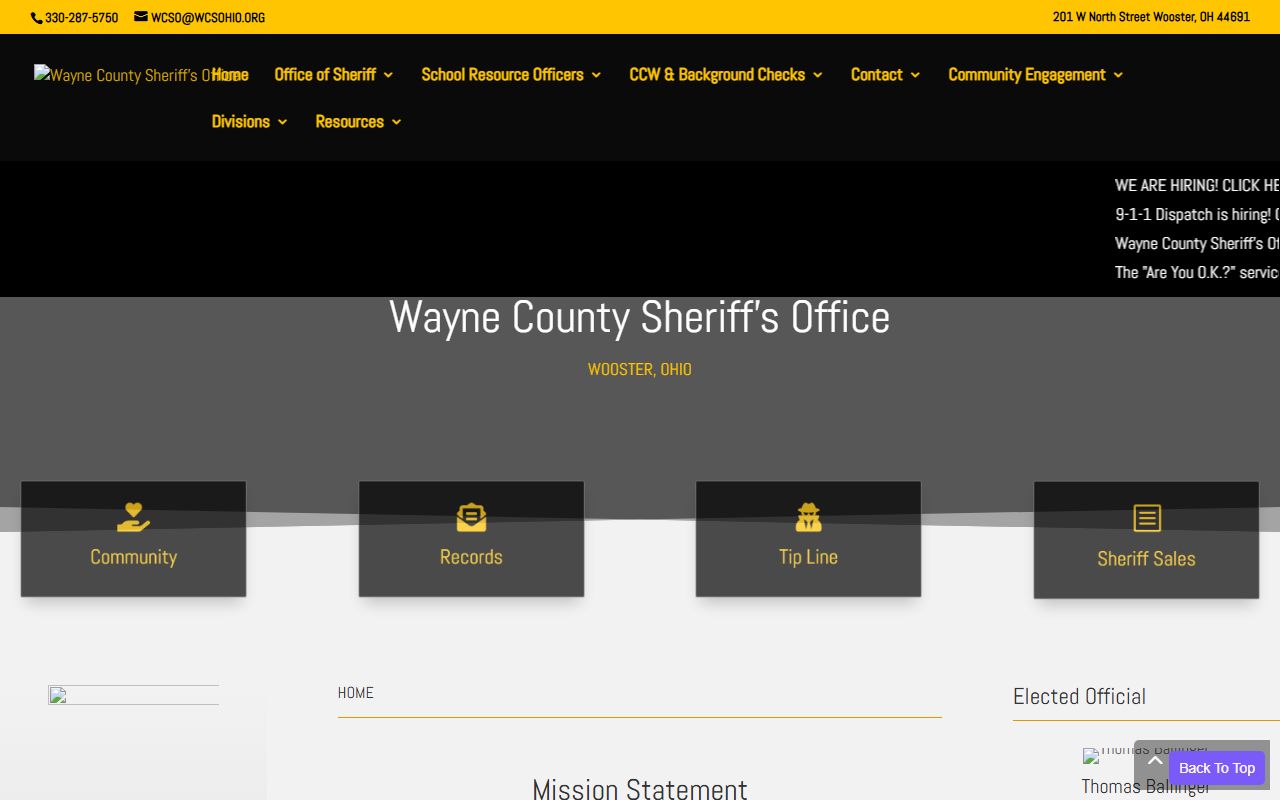 Wayne County Sheriff website for recent arrests