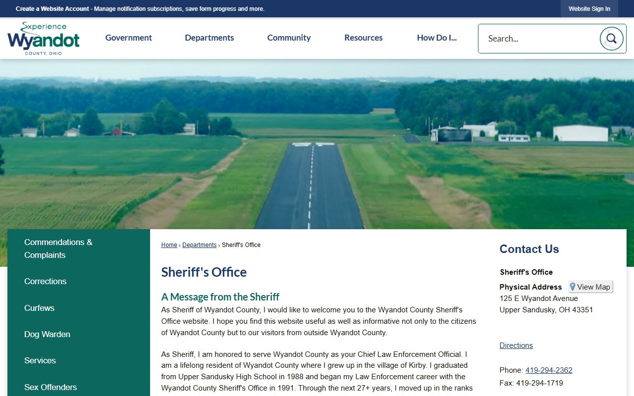 Wyandot County Sheriff's Office website for recent arrest information